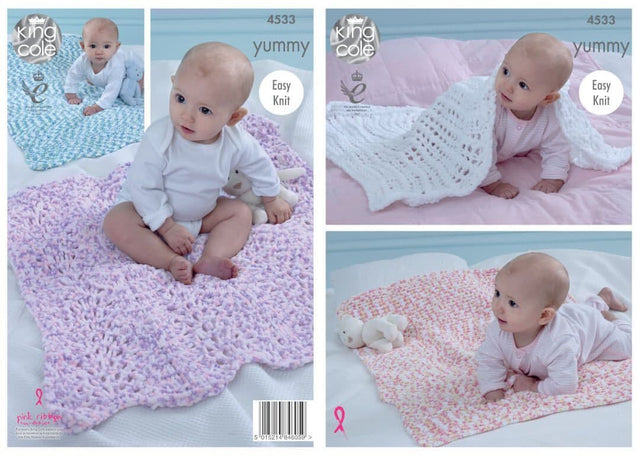 King Cole Yummy Chunky Blankets Pattern 4533