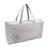 Large Light Grey Flower Holdall