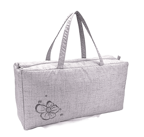 Large Light Grey Flower Holdall