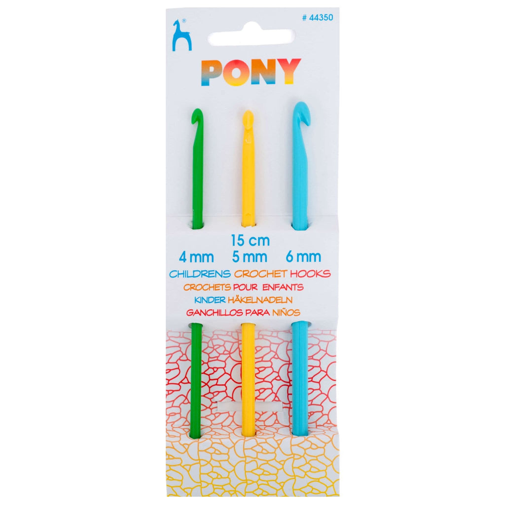 Pony Children's Plastic Crochet Hook Set - Set of 3