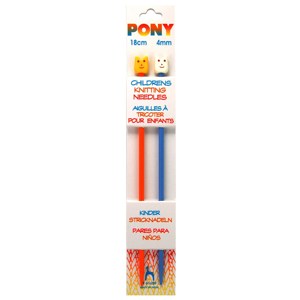Pony Children's Plastic Single Pointed Needles - 18cm