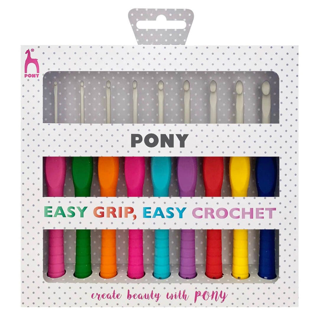 Pony Polka Dot Easy Grip Crochet Hook Set - Set of 9