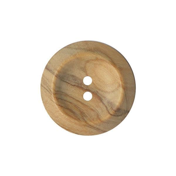 Set of 2 Wooden Round Buttons 25mm