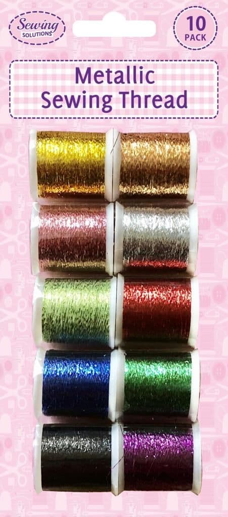 Sewing Solutions 10 Pack Metallic Sewing Threads