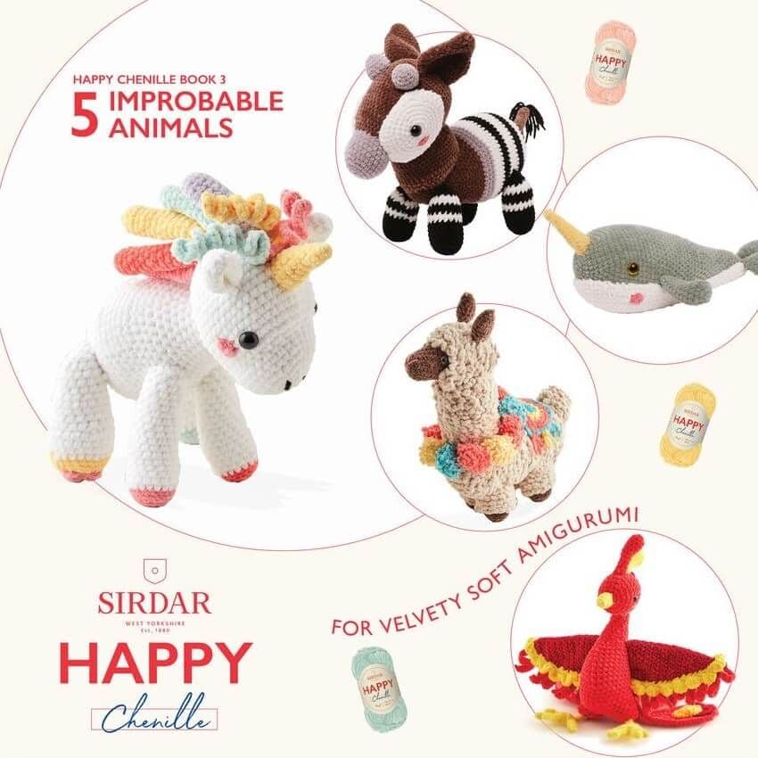 Sirdar Happy Chenille Pattern Book - Improbable Animals