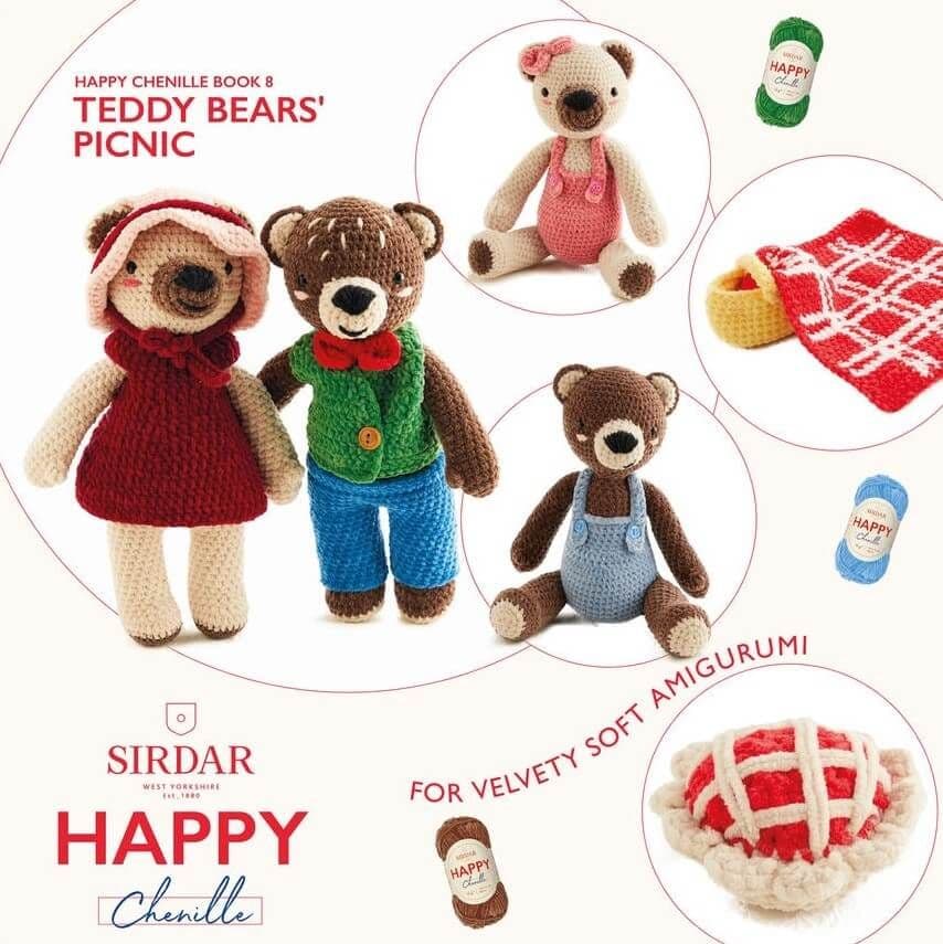 Sirdar Happy Chenille Pattern Book - Teddy Bears Picnic