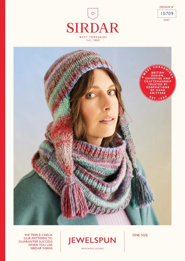 Sirdar Jewelspun Chunky Hat & Snood Pattern 10709