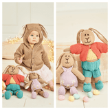 Stylecraft Bellissima DK Bertie & Bettie Bunny Toys & Jacket Pattern 9855 - PDF Download