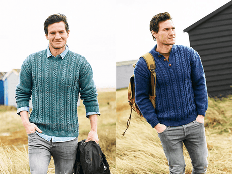 Stylecraft Highland Heathers Aran Sweater Pattern 9875 - PDF Download