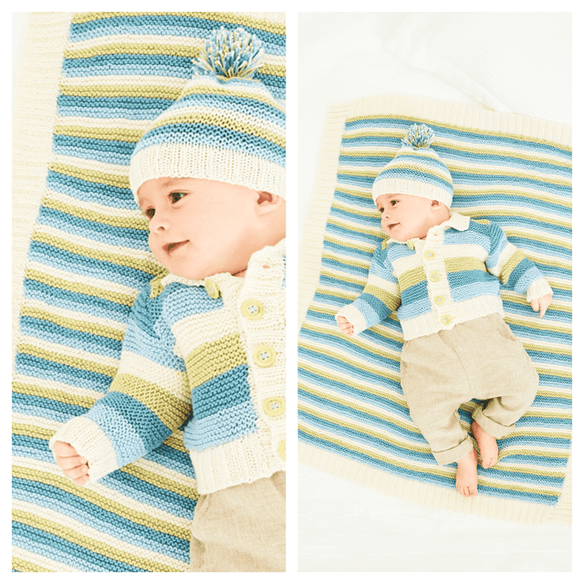 Stylecraft Naturals Bamboo Cotton DK Cardigan & Blanket Set Pattern 9831 - PDF Download