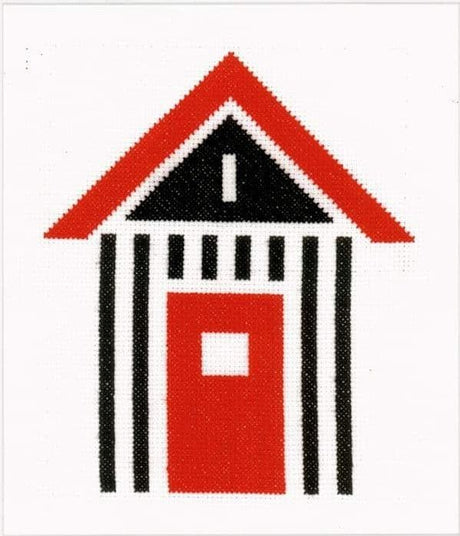 Vervaco Beach Hut Counted Cross Stitch Kit 6.8" x 8"