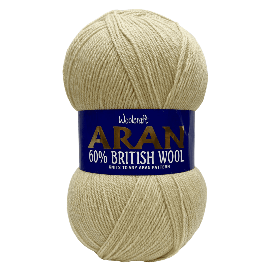 Woolcraft 60% British Wool Aran 500g - Cream 025