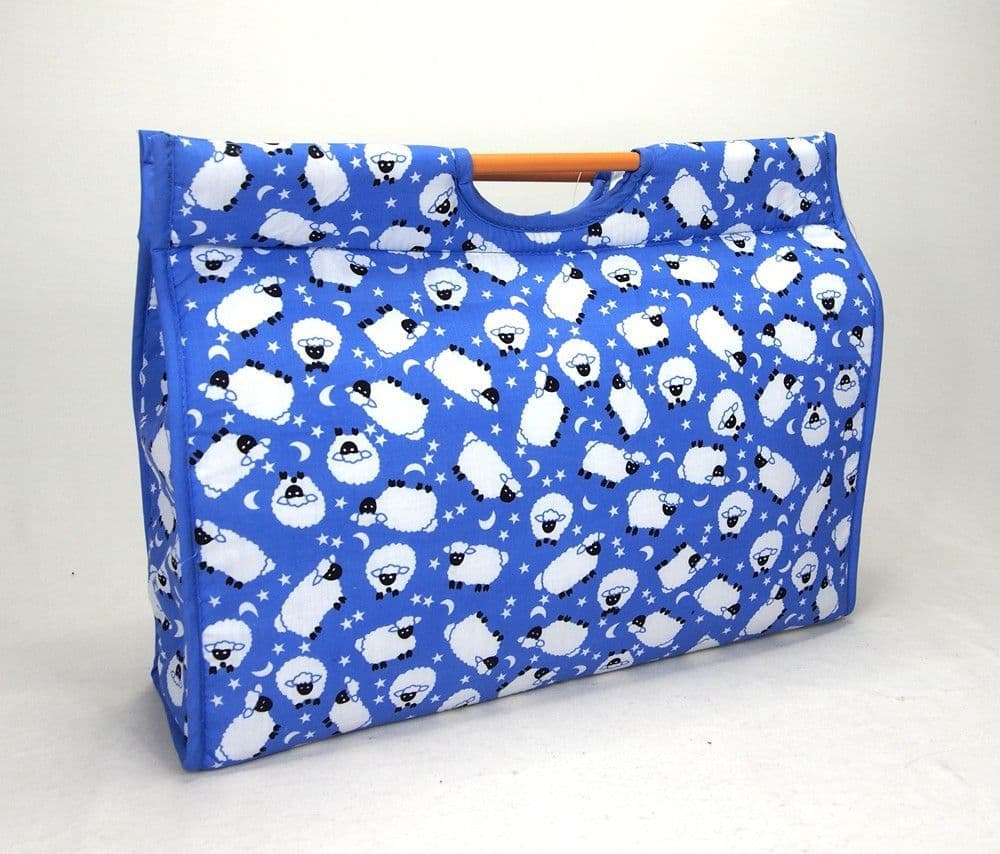 Woolcraft Plastic Handle Blue Sheep Craft Bag