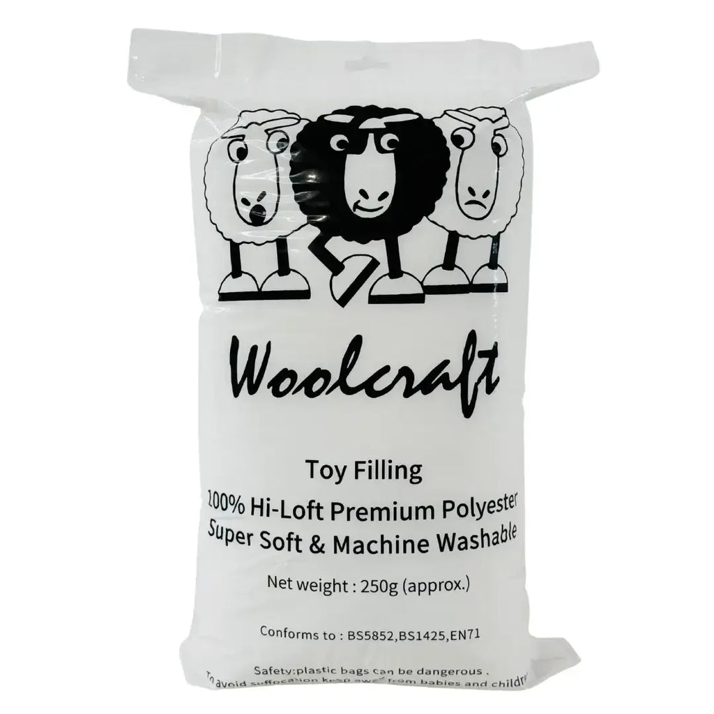 Woolcraft Washable Hi-Loft Polyester Craft Filling / Toy Stuffing 250g
